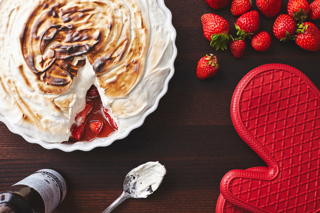 Fraises gratinées, guimauve maison au Sirop d’érable La Mirablière