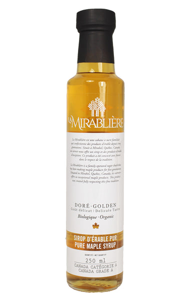 Sirop d’érable pur biologique doré bouteille 250ml